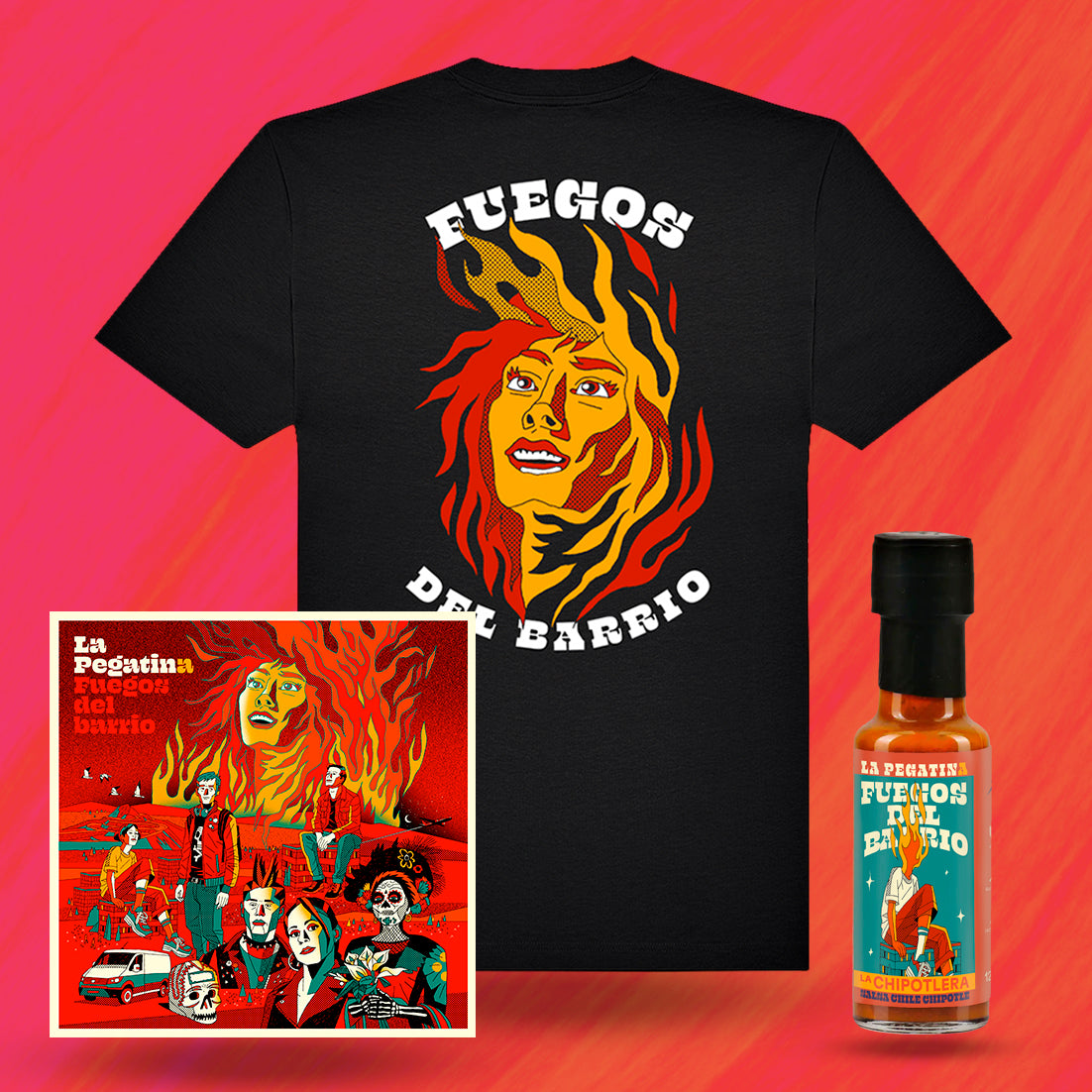 CD 'Fuegos del barrio' + Salsa picant + Samarreta (Prevenda)