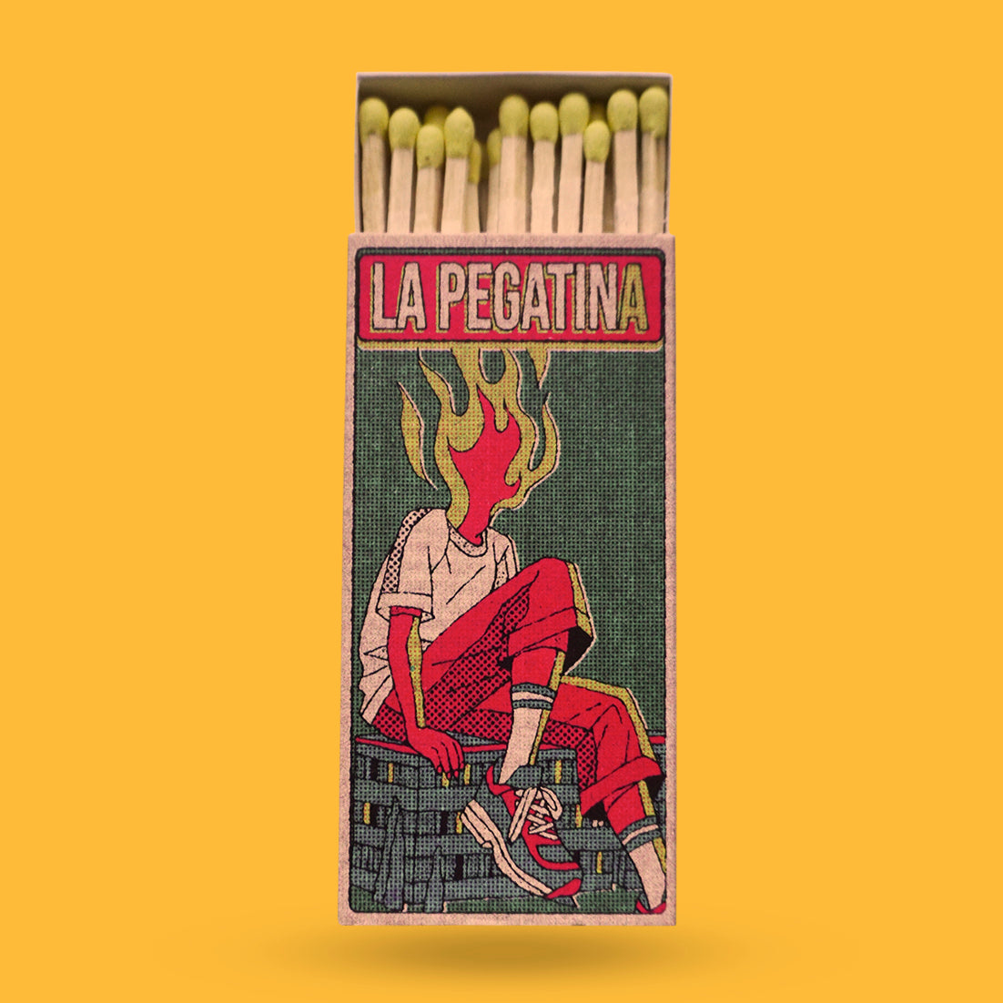 la pegatina caja de cerillas fuegos del barrio