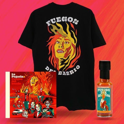La pegatina pack fuegos del barrio cd camiseta salsa picante